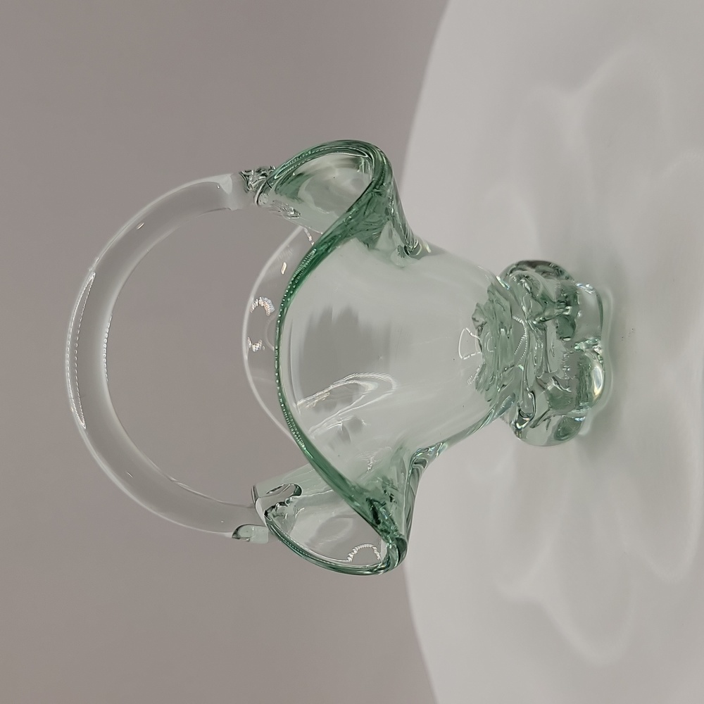 Miniature Rosenthal Netter Green Glass Hand Blown Basket